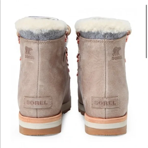 Sorel Sneakchic Alpine Shearling and Leather Laceup Boots Size 8 - Picture 6 of 16